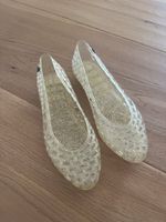 Glitzer Ballerinas Gr. 37 Transparent Sommer Neuwertig