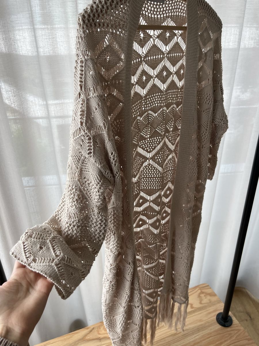 Giacche: Gehäkelte Strickjacke lang Gr. S – Usato da Wauwil venduto da LoU-AiRiN 1