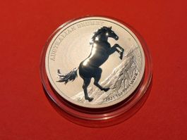 BRUMBY 1 UNZE OZ AUSTRALIEN 2021 SILBER 999 AUSGABE  2 HORSE