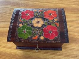 Schmuckkästchen Holzkästchen Box Vintage Holzbox 60er 60s
