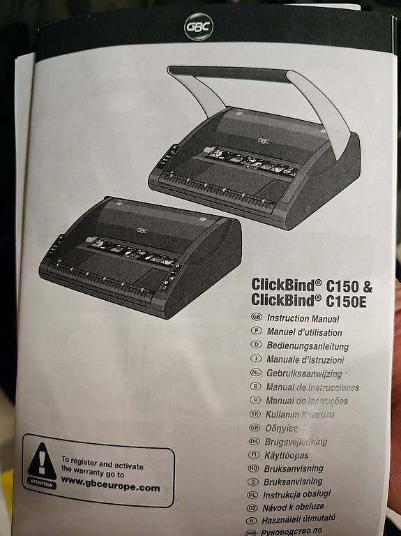 Macchine rilegatrici: GBC ClickBind C150 Bindegerät – Usato da Winterthur venduto da quezer 1