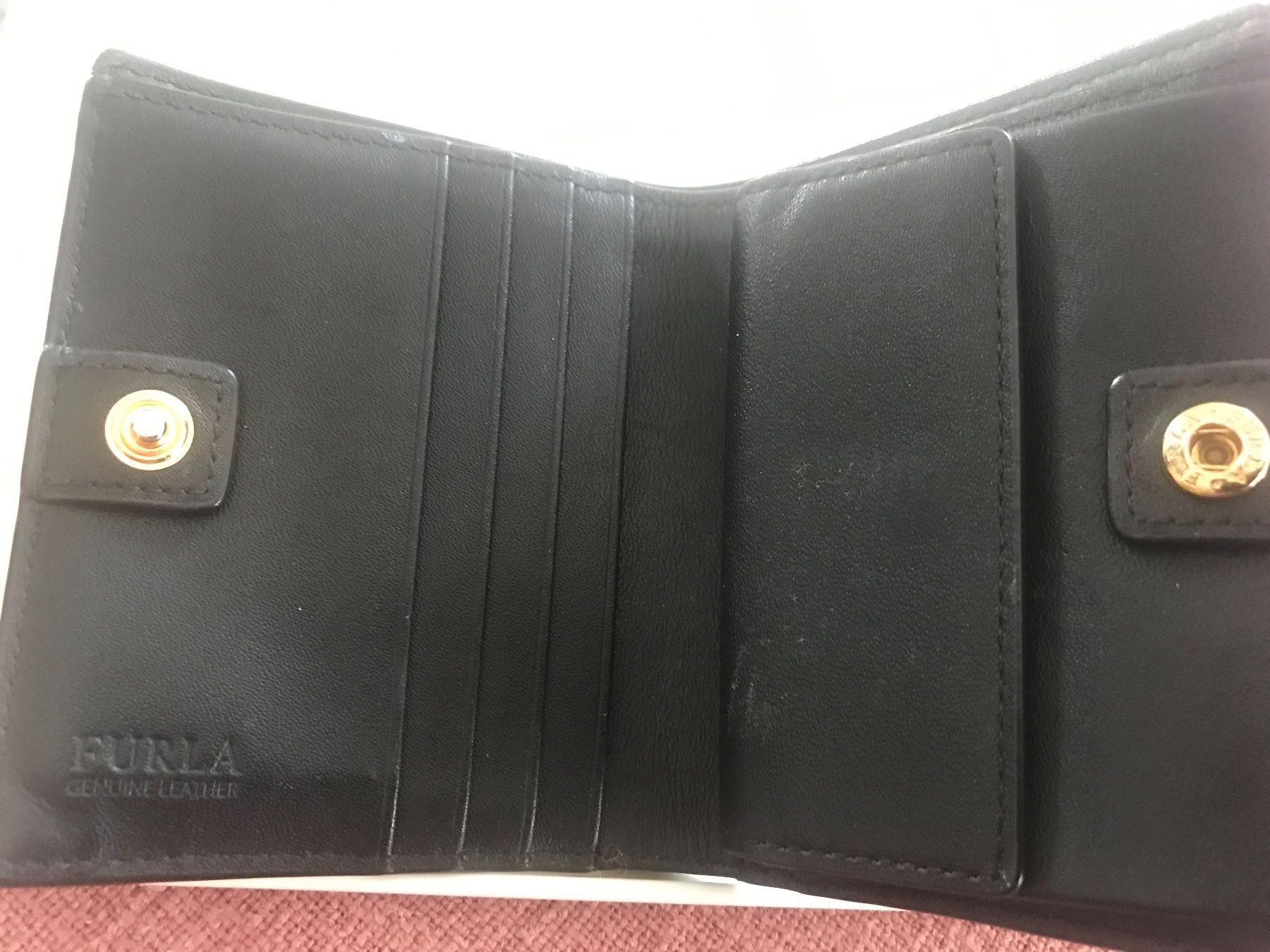 Furla Portamonete: Furla Portemonnaie aus Leder, Schwarz – Usato da Wettingen venduto da Andres54 1