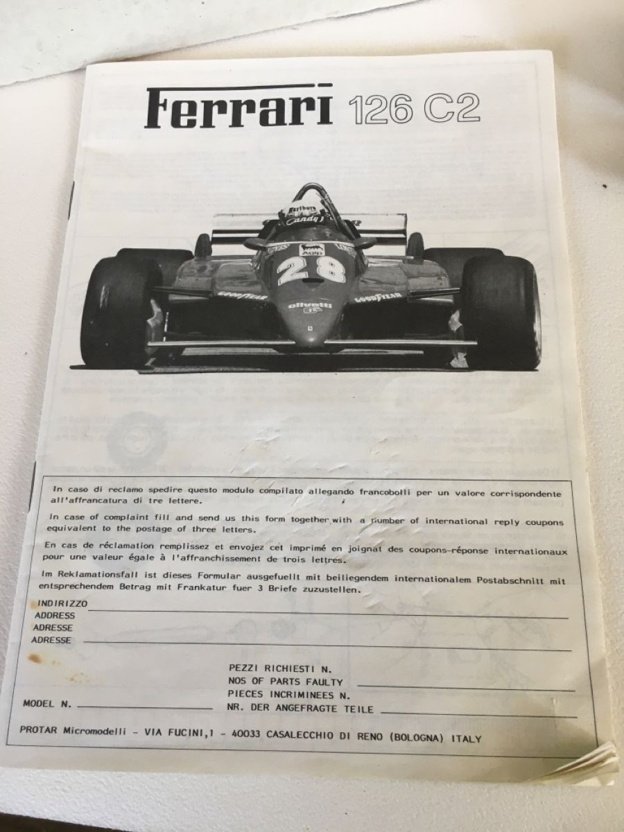 Ferrari Modellini d'auto: Protar Ferrari 126 C2 – Difettoso da Grellingen venduto da Toyhamster 2