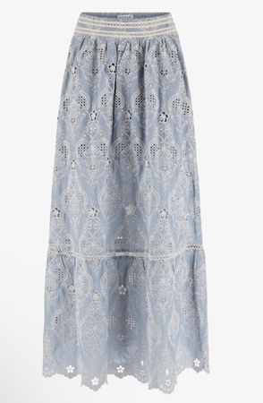 GUESS Damen Rock hellblau bestickt Grösse S neu
