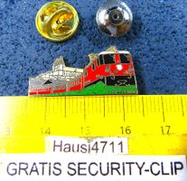 RhB RÄTISCHE BAHN SCHMUCK-PIN ENAMEL GOLDIG MIT SECURITYCLIP