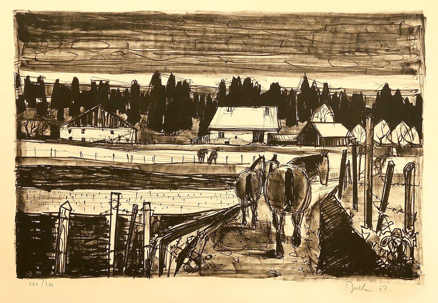 Grafica & Litografie: Walter Bucher - lithographie - Les Franches-Montagnes – Usato da Montmelon venduto da canelle-12