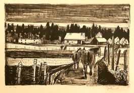 Walter Bucher - lithographie - Les Franches-Montagnes