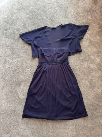 Kleid mit Bolero elegant trägerlos dunkelblau