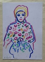 Walter Ropélé Original Fettkreide/Papier 20x15cm handsign.