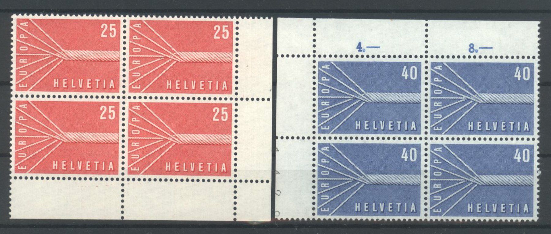Tutti i francobolli: 1957, Europa ** – Usato da Willisau venduto da Vollstempel