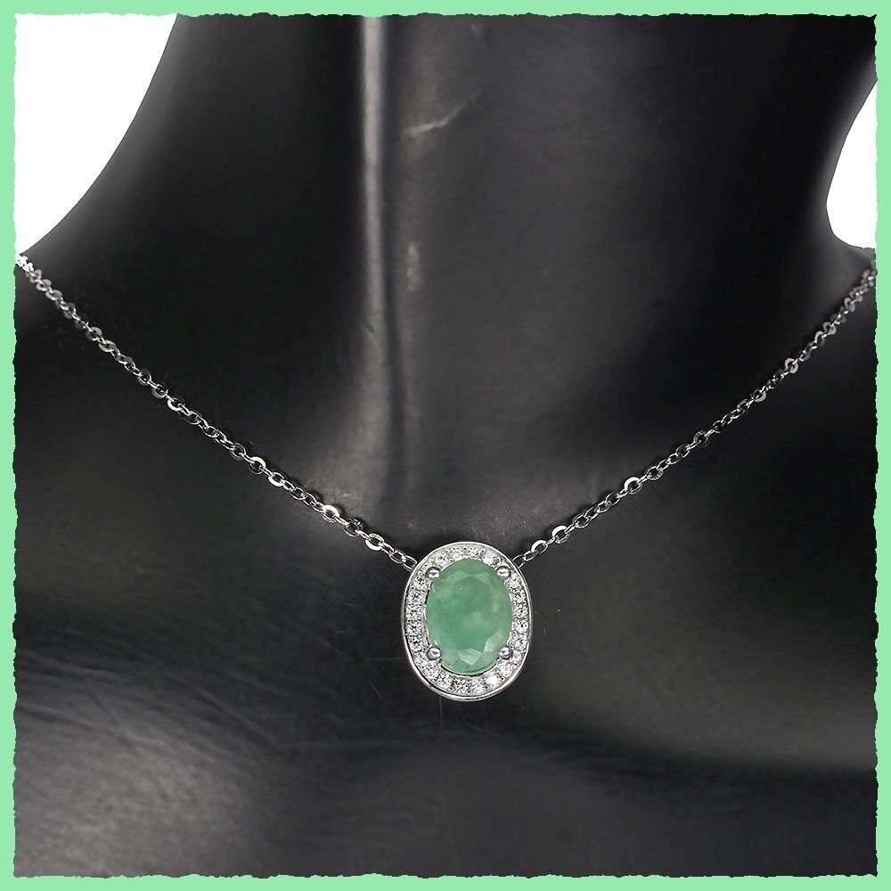 Ciondoli: EMERALD, Smaragd 925 Silber Anhänger mit Kette – Nuovo e nell'imballaggio originale da Oberglatt ZH venduto da Goldfee1 1