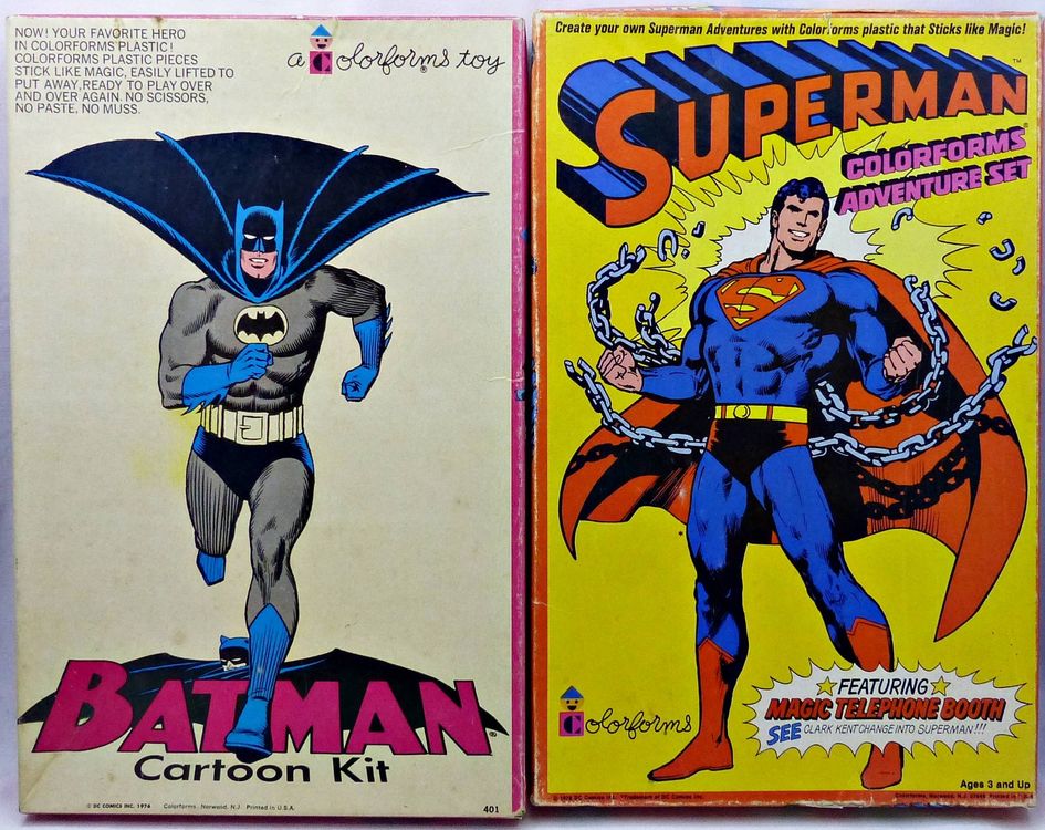 BATMAN CARTOON KIT SUPERMAN COLORFORMS ADVENTURE SET 1976-8 | Kaufen ...