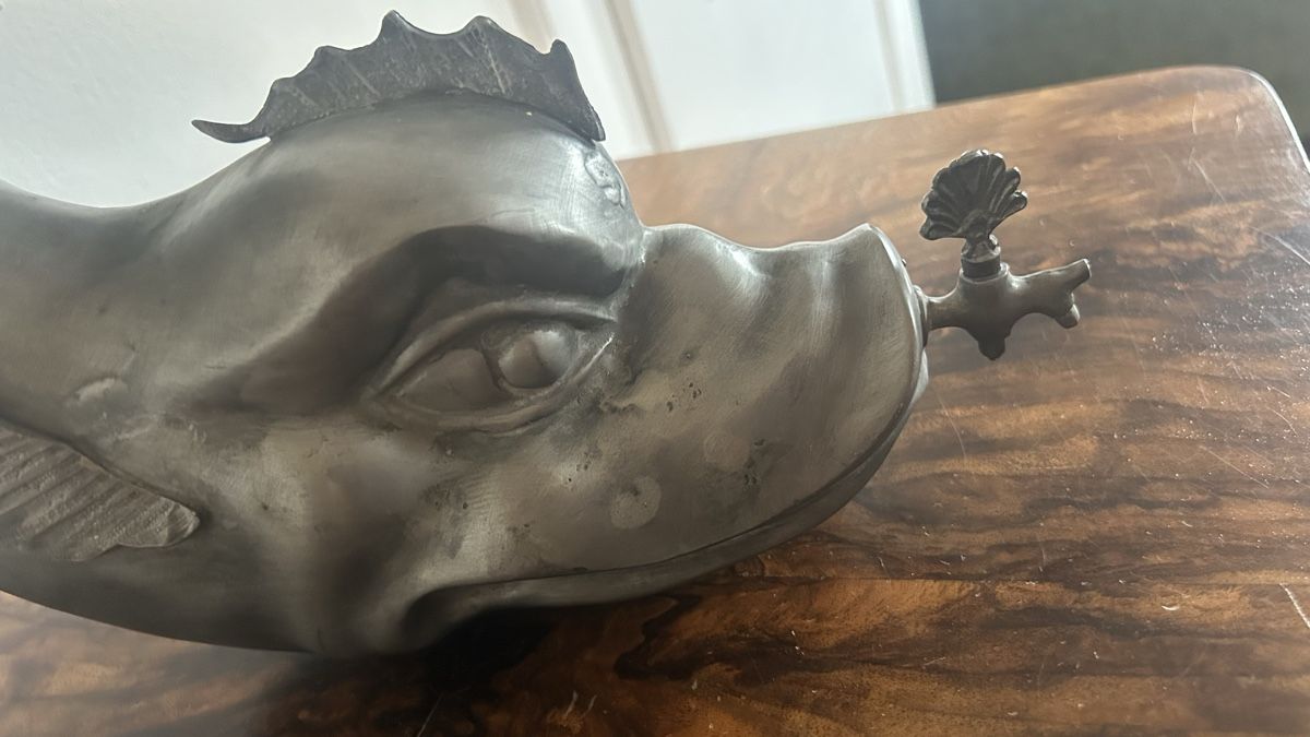 Sculture & Statue: Lavabo Delfin Muschel Zinn – Usato da Riedholz venduto da Frettchen63 3