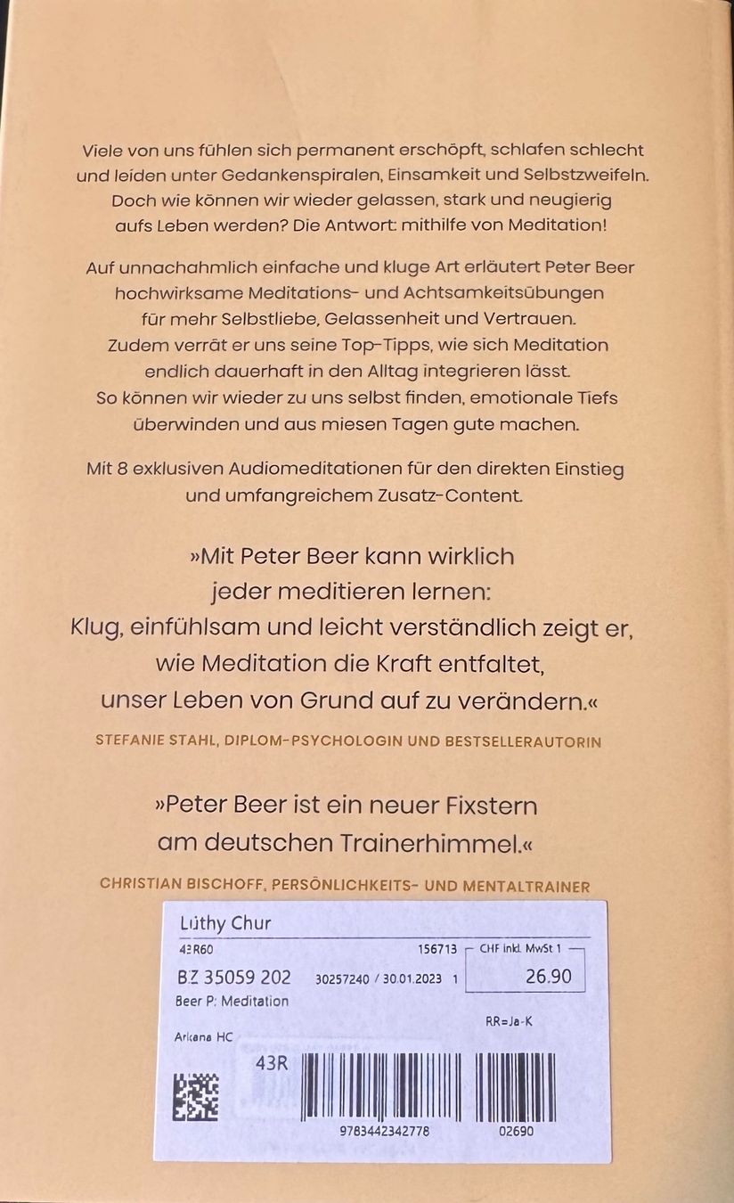 Bücher: Peter Beer Meditation: Stress & Ängste loswerden – Neu (gemäss Beschreibung) aus Chur von tan_qx6b 1