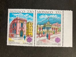 Monaco 1990 Paar 2.3/3.7 Europa CEPT Postgebäude