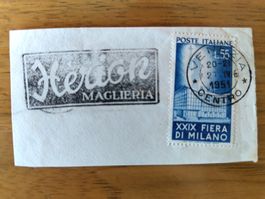 Briefmarke Italien 1951 mit Werbestempel, Kat. Nr. 658