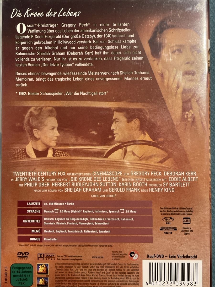 Tutti i DVDs: Die Krone des Lebens (1959) selten! – Usato da Waldenburg venduto da Mimily33 1