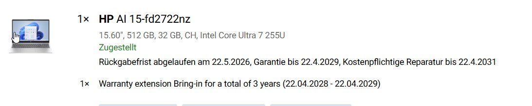 Hewlett Packard Notebook: HP AI 15-fd2722nz – Nuovo e nell'imballaggio originale da Reinach BL venduto da Swiss-itech.com 5