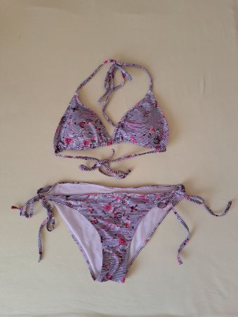 Bikini gestreift Blumen, top Zustand