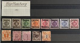 Württemberg 1919 Volksstaat Dienstmarken & Danzig gestempelt