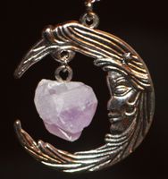 Halskette 34F – Mond mit Amethyst