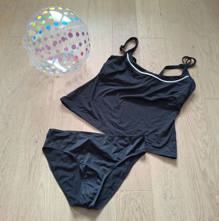 Schwarzer Tankini, Gr. 42C , 2-Teiler