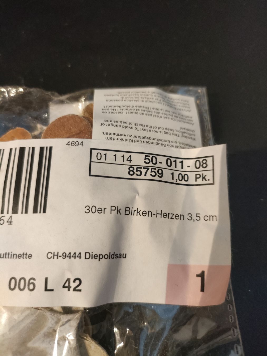 Tutte le decorazioni: 2 mal 30er Pack Birkenherzen 3.5cm, Herbstdeko Basteln Deko – Nuovo e nell'imballaggio originale da Leuggelbach venduto da Schreiner21 1