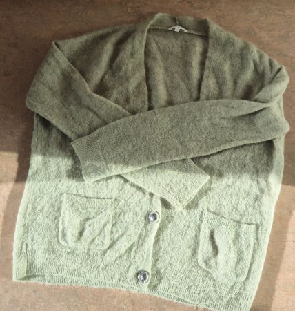 STRICKJACKE CARDIGAN JACKE OPUS LINDGRÜN M 38 , TOP ZU BLUSE