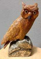 Grosse Figur Brienzer Schnitzerei (?) Holz EULE 26 cm