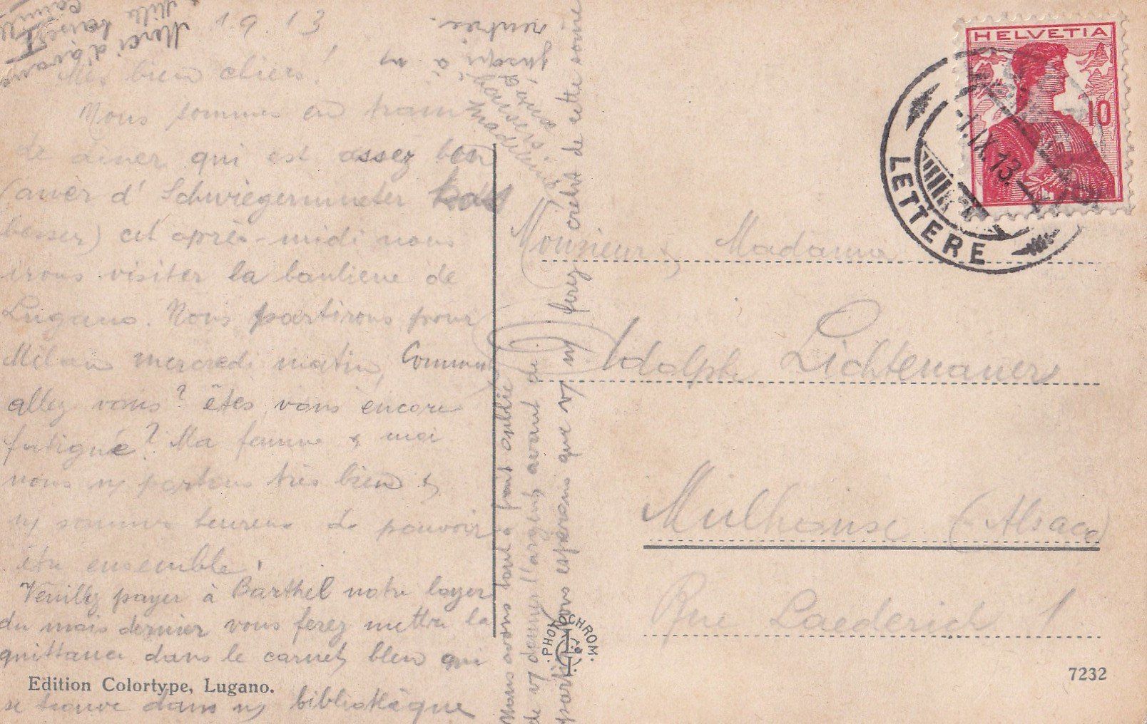 Cartoline postali: Lugano Paradiso Teilansicht mit Dampfschiff "Ticino" – Usato da Olten venduto da clotaldi 1