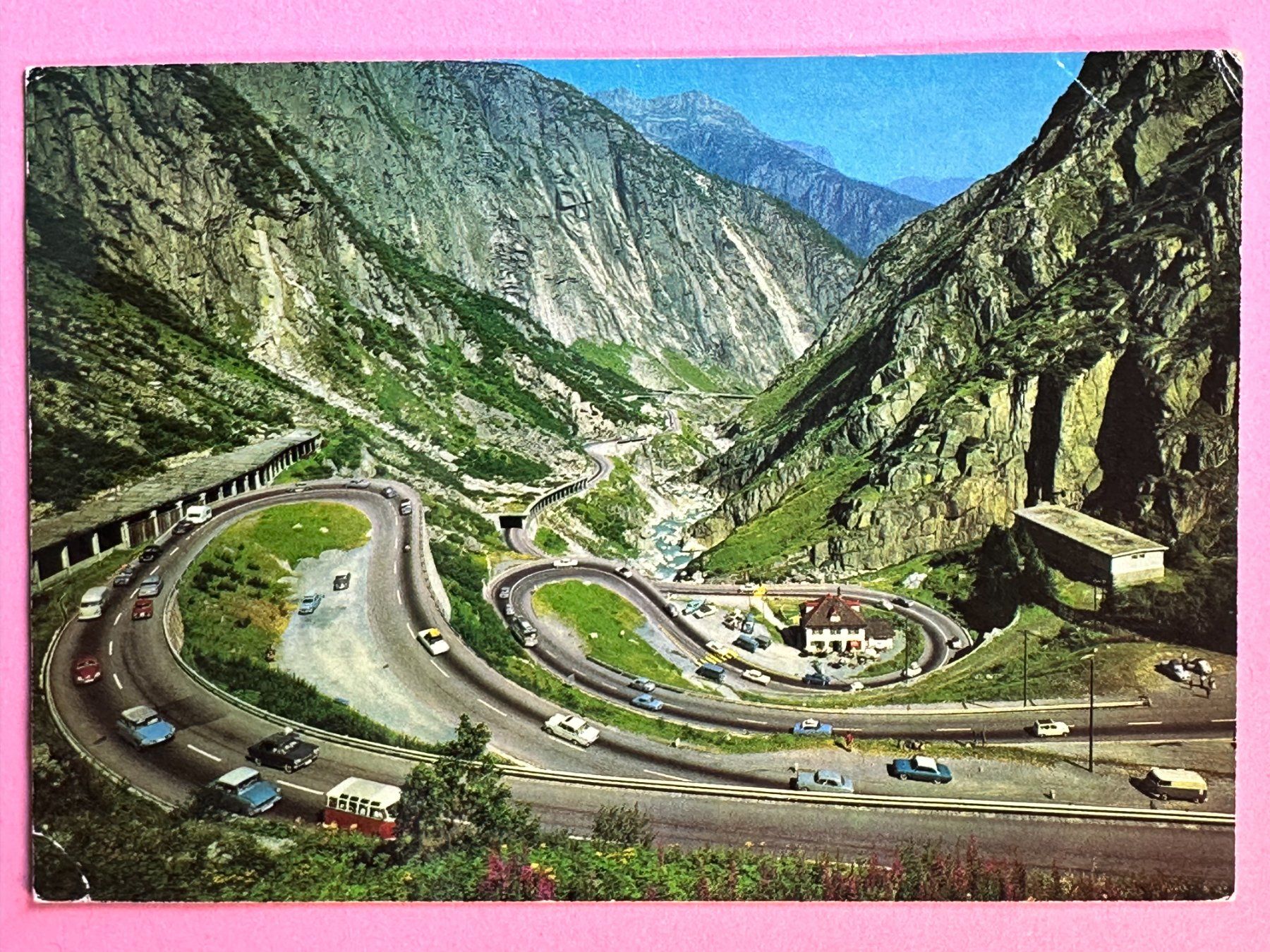 Cartoline postali: Gotthardstrasse - Schöllenen - Oldtimer !!! – Usato da Steg VS venduto da danwer74