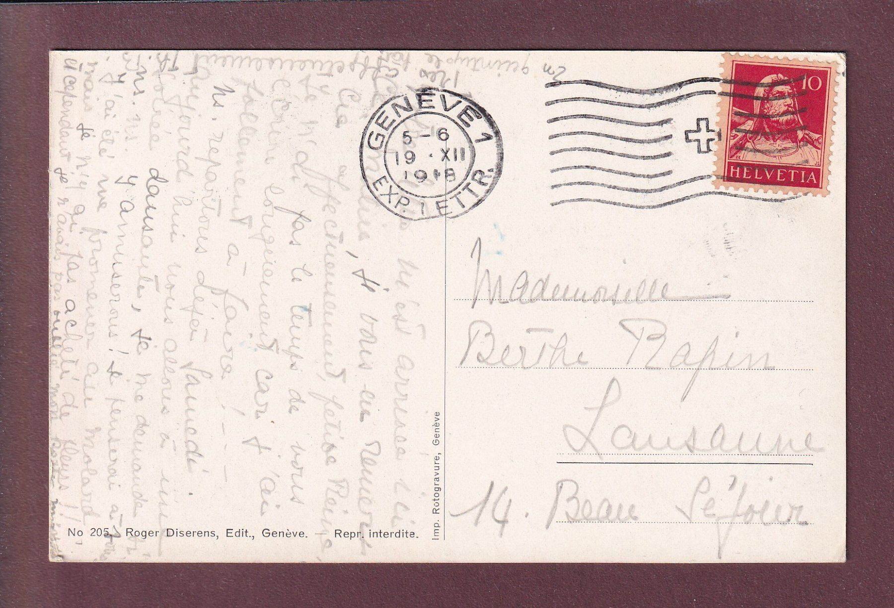 Ansichtskarten: GENEVE - Place du Molard - 1918 – Gebraucht aus Pully von nicecards 1