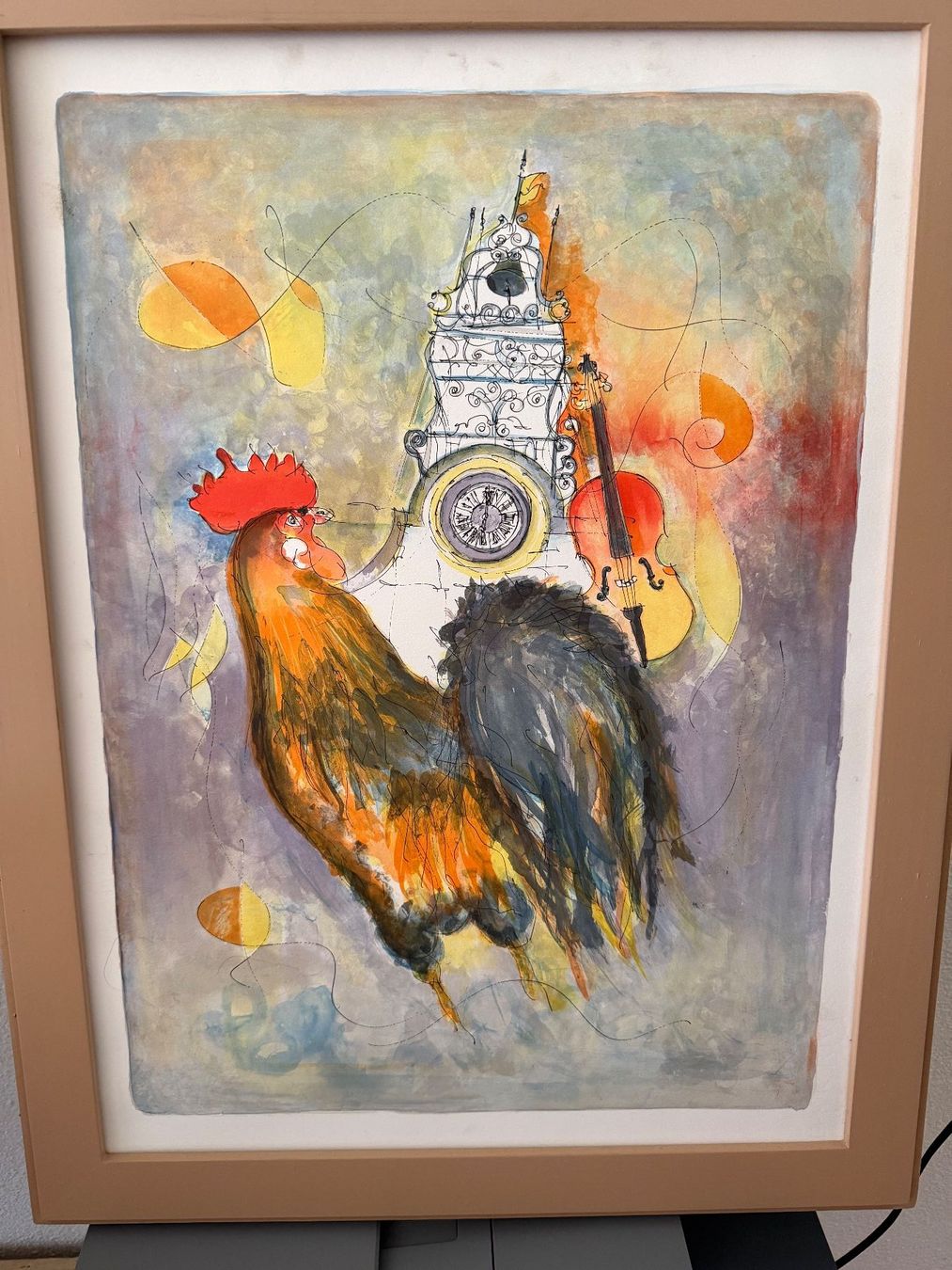 Poster & Bilder: Hahn mit Kirche auf BFK Rives Kunstdruckpapier – Gebraucht aus Ossingen von kimpossibel 6