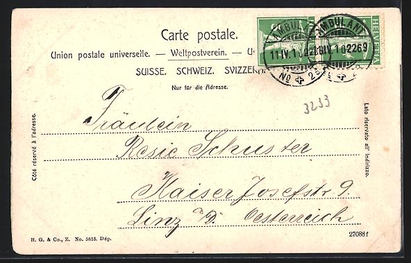 Cartoline postali: AK Affoltern a. A., Kurhaus Arche, 1910 – Usato da Berlin venduto da bartko-reher 1