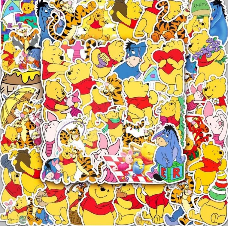 50 Stk. Sticker Aufkleber - Disney Winnie Puuh 