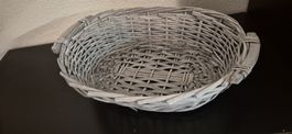 Dekorative, graue Korb-Schale ca 30cm Durchmesser