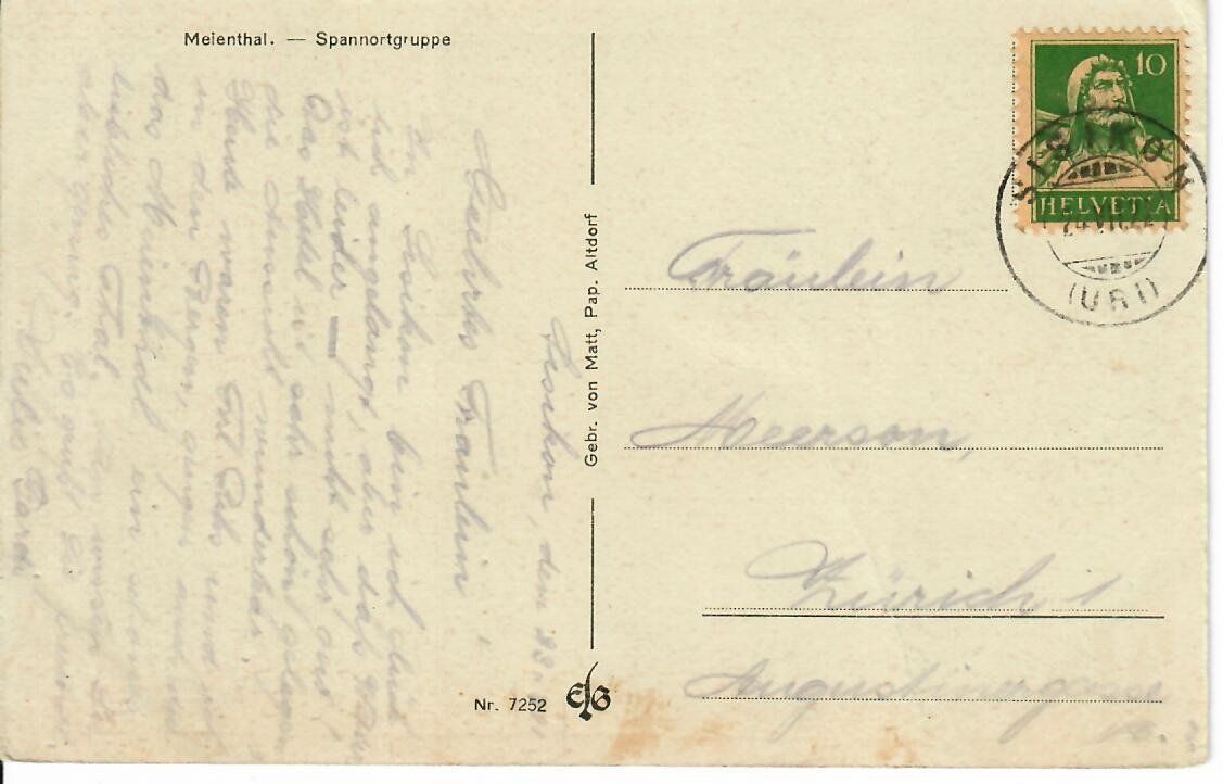 Cartoline postali: Meienthal  1923 – Usato da Hochdorf venduto da Ziegel-16 1