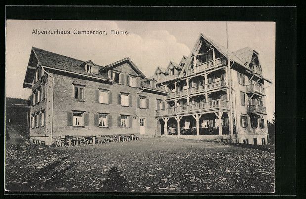 Cartoline postali: AK Flums, Alpenkurhaus Gamperdon, 1913 – Usato da Berlin venduto da bartko-reher