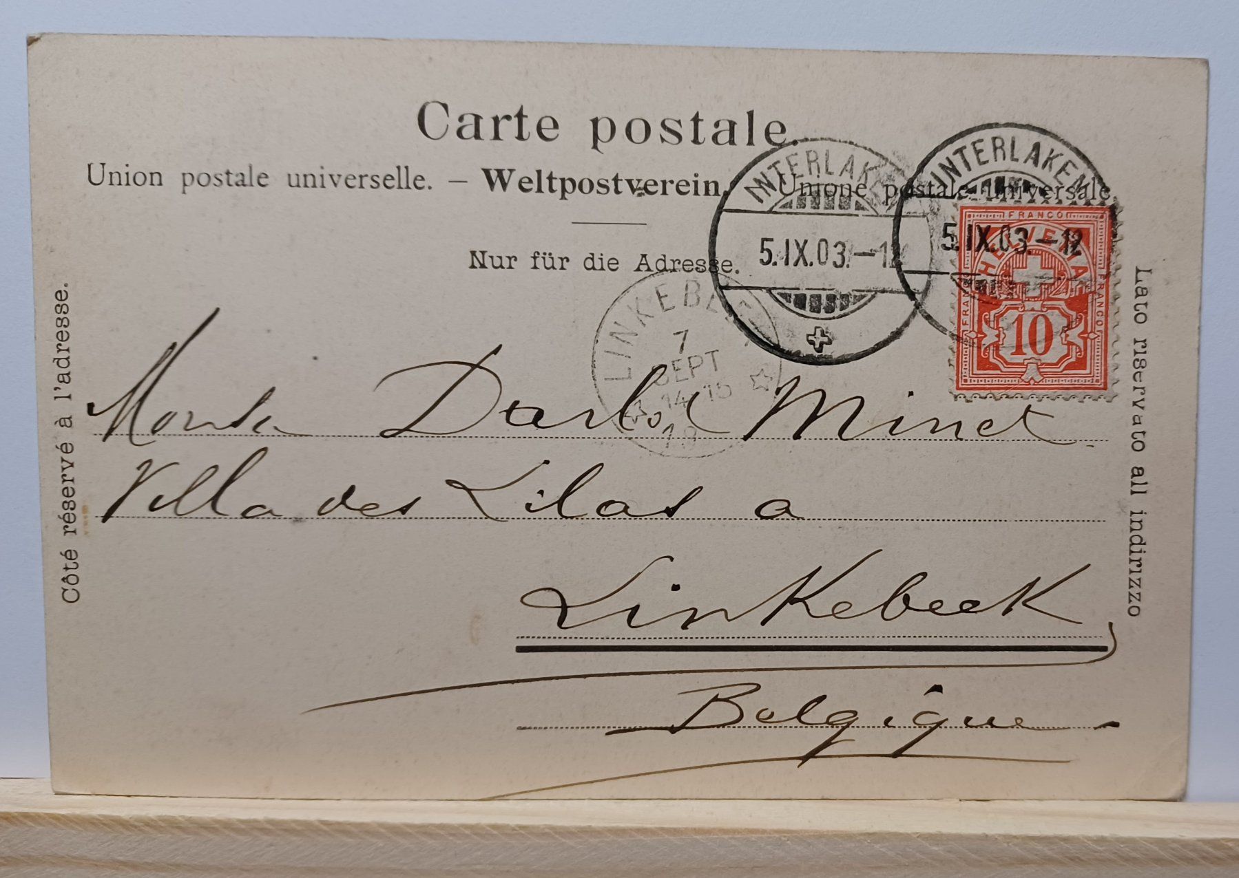 Cartoline postali: Interlaken Höheweg anno 1903, belebt – Usato da Aarau Rohr venduto da mgvw 1