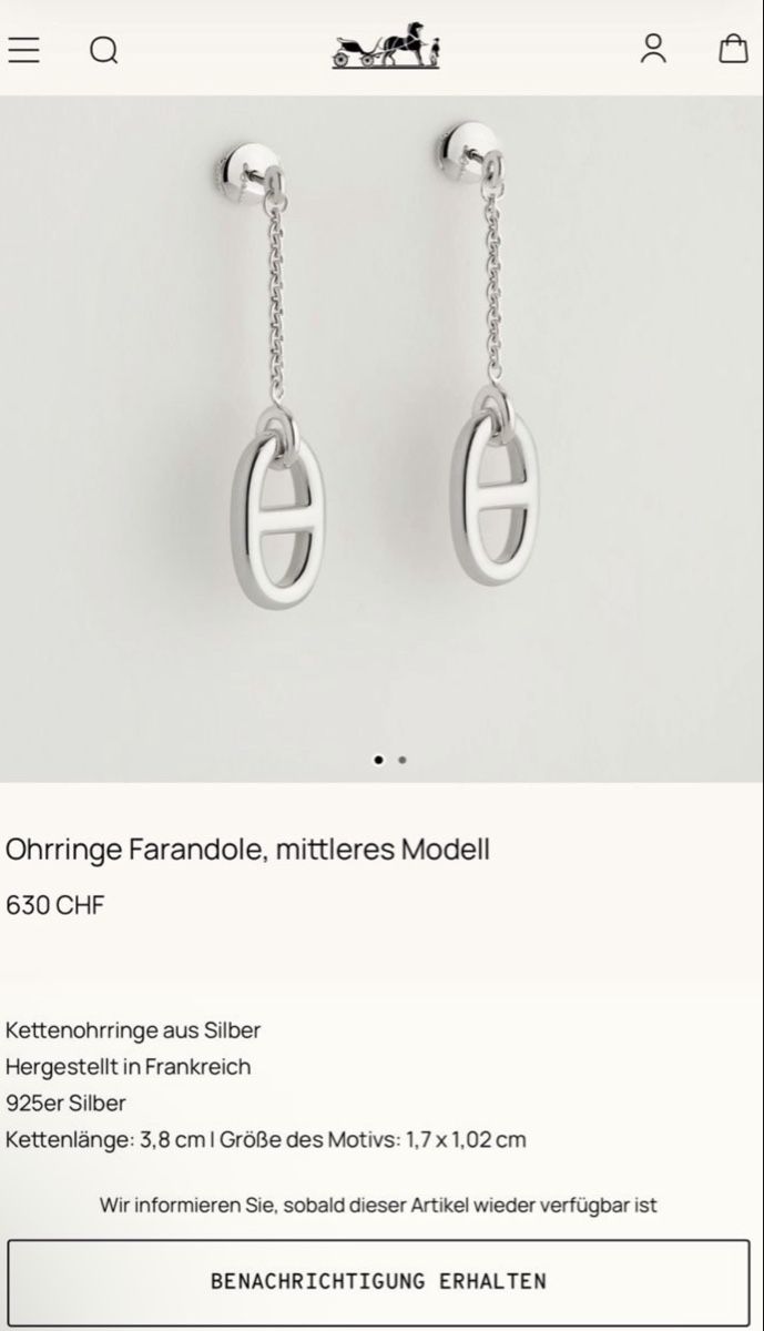 Hermès Orecchini pendenti & Orecchini a lobo: Hermès Ohrringe Farandole – Nuovo (secondo la descrizione) da Pfäffikon SZ venduto da happy.life 4