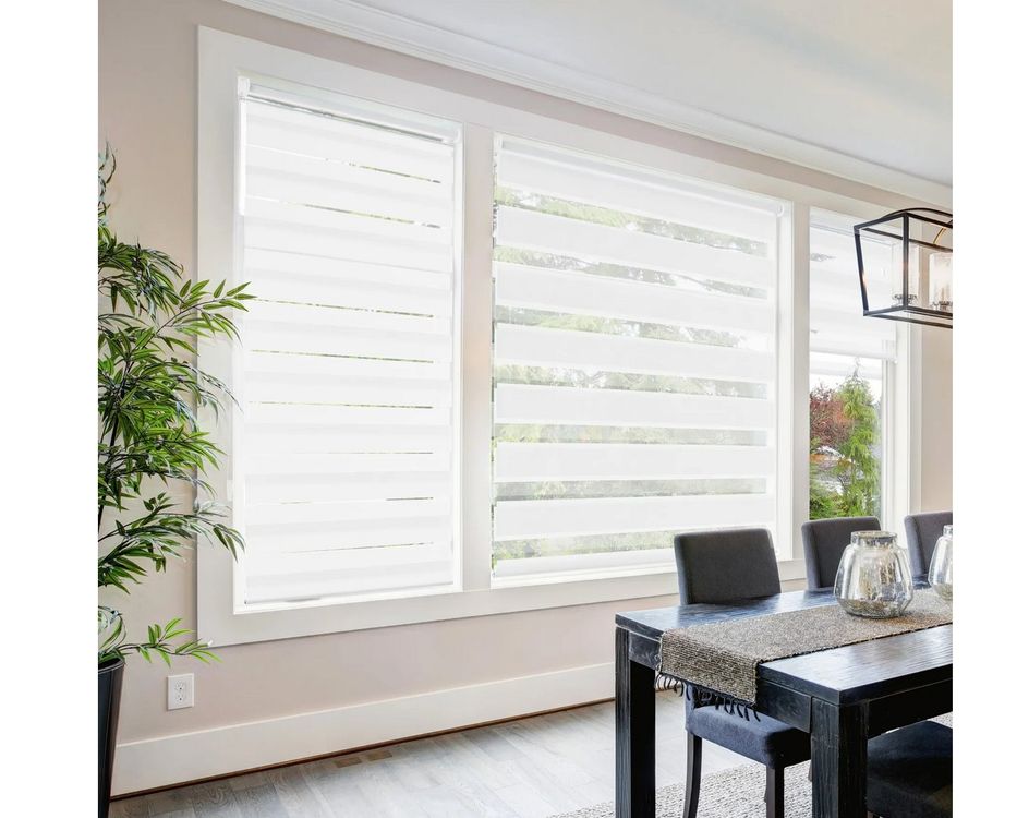 Blumtal Doppelrollo 60x155-195cm - Klemmfix Rollo Ohne Bohren Für Fenster & Türen