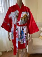 Japanischer Kimono mit Geisha Haus und Landschaft *Neu*