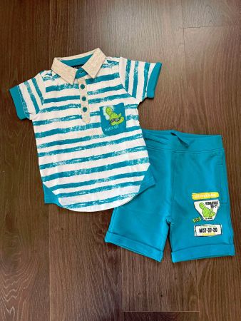 Kleiderset Jungs T-Shirt + Shorts Blau, Grösse 116