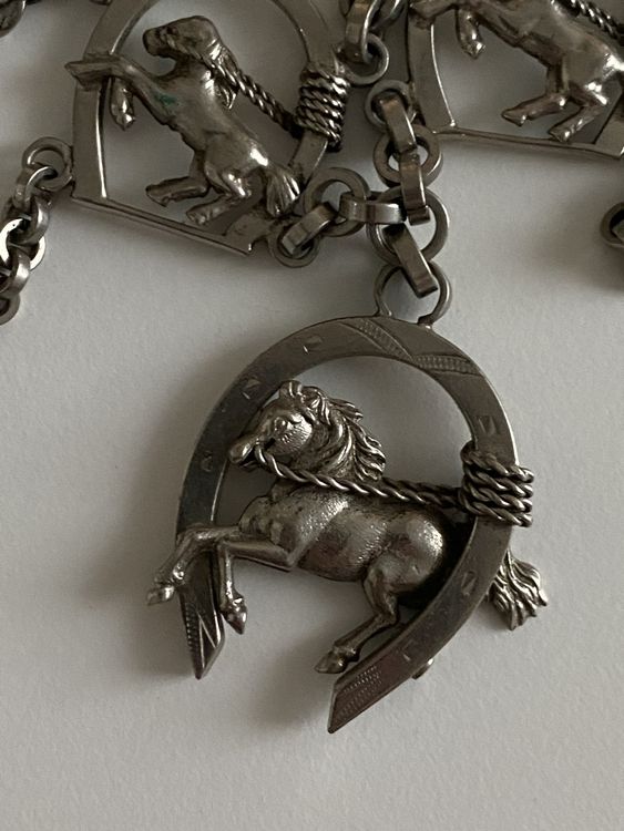 Charivari Hosenkette 30,5cm Silber - Oktoberfest Schmuck Mit 5 Anhängern