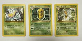 Pokemon Cards Weedle Kakuna Beedrill Base Set Set of 3