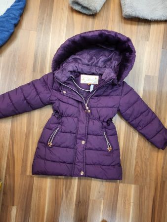 Winterjacke Mädchen Gr. 98 gefüttert Kapuze K5.