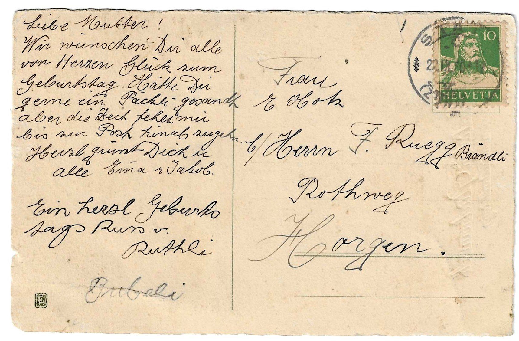 Cartoline postali: Junge gratuliert mit Blumenstrauss – Usato da Kloten venduto da kanschweiz 1