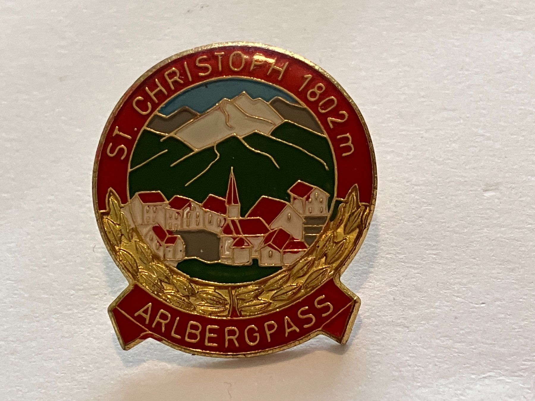 Plaketten & Abzeichen: 1 Pin St. Christoph 1802m Arlbergpass – Gebraucht aus Basel von djwwpp