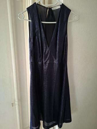 Sandro Robe de soirée bleu marine scintillante Taille L
