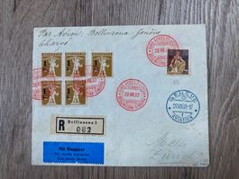 Flugpostbrief 1932 nach Bellinzona-Genf Chargee